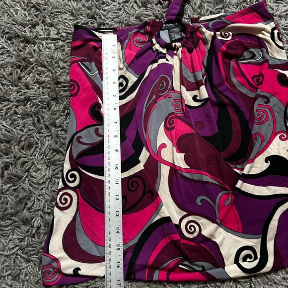 Y2K Rampage Purple and Pink Swirl Halter Top Size Medium - Picture 4 of 5